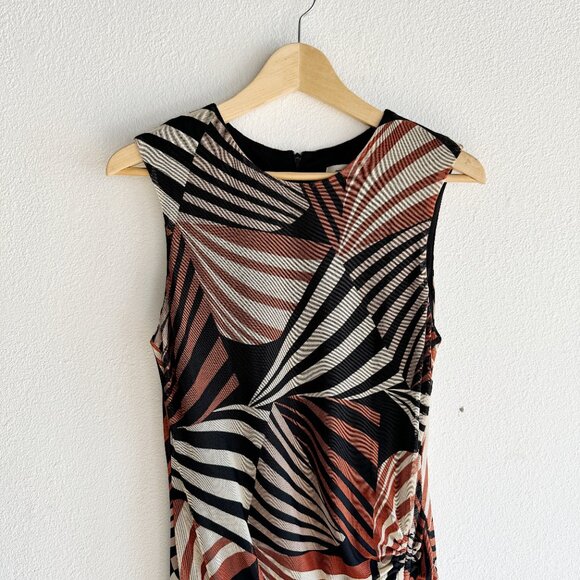 Taylor Mesh‎ Overlay Black Orange Tan Dress Safari Zebra Print Geometric Dress - Picture 3 of 7